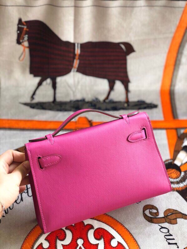 에르메스 미니 켈리백22 로즈퍼플 금장 스위프트